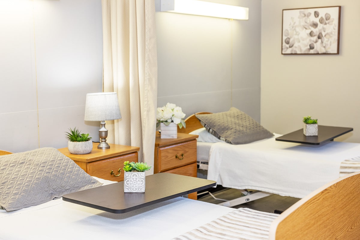 A semi-private resident room at Circleville Post-Acute