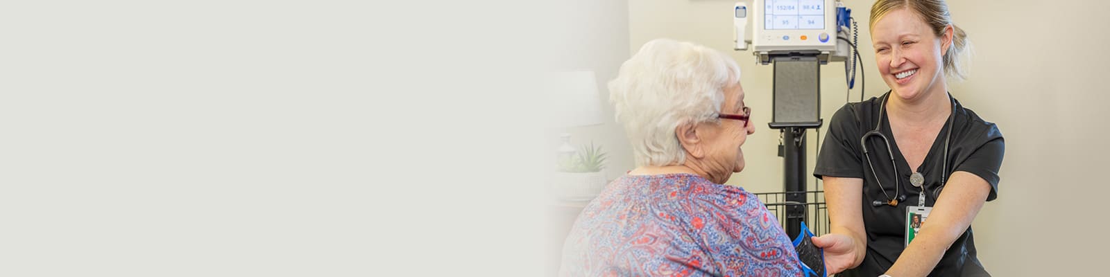 A nurse with a resident at Circleville Post-Acute